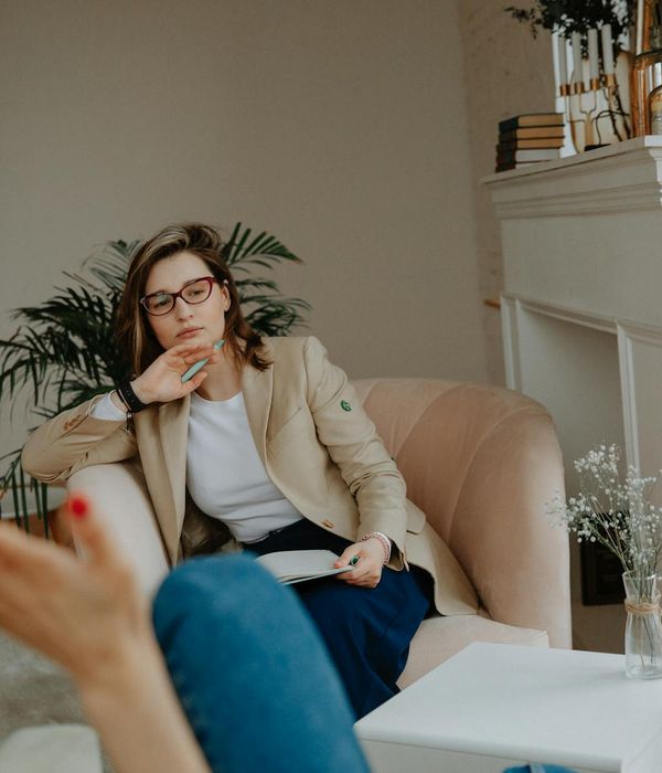 Female emotional intelligence expert in consultation space